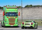 Scania &#38; Lamborghini Gallardo  Scania &#38; Lamborghini Gallardo, Autodrome festival Heritage, 6 juin 2015, circuit de Linas-Montlhéry